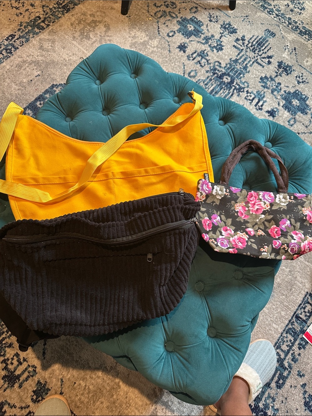 Yellow Canvas Shoulder Bag - Women
